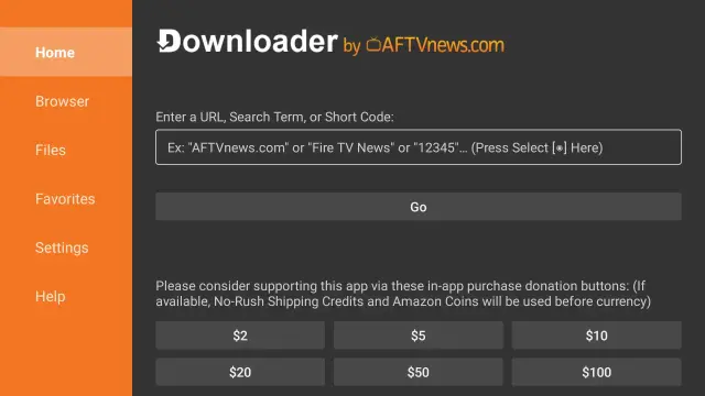 Downloader by AFTVnews home screen